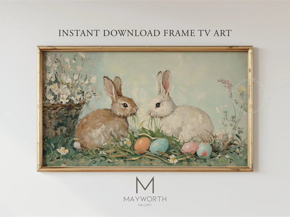 Frame TV art digital download of Easter Rabbits for Samsung Frame TV