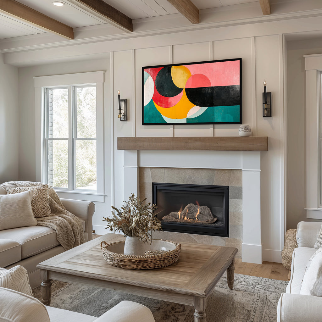 Samsung Frame TV Art | Abstract Circles Painting | 4K TV Art Download | Modern Decor - Mayworth Gallery