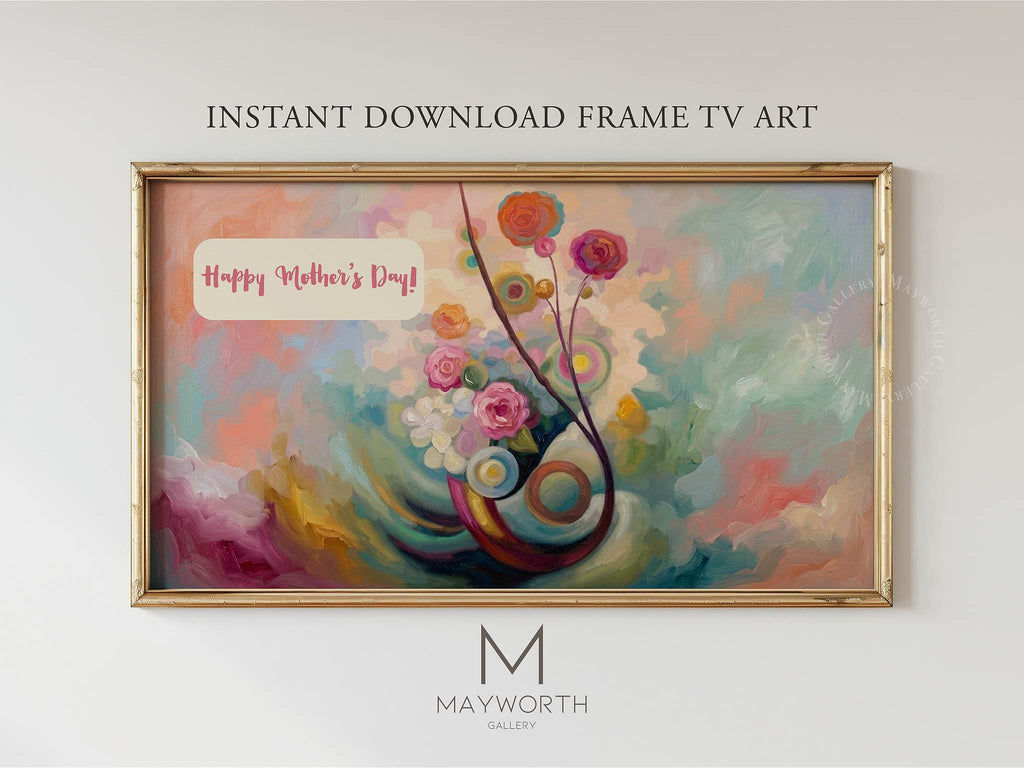 Mayworth Gallery abstract floral Mother's Day Frame TV art — instant digital download, 4K resolution
