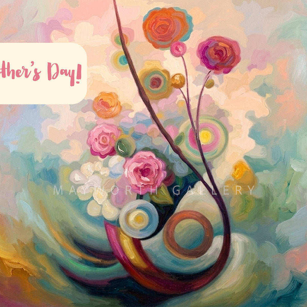 Square crop of abstract floral Mother's Day digital artwork for Samsung Frame TV Art Mode display