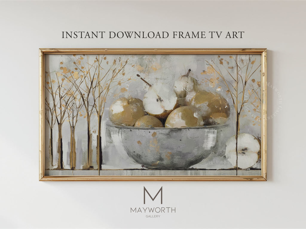 Instant digital download — Golden Abstract Still Life Frame TV art by Mayworth Gallery