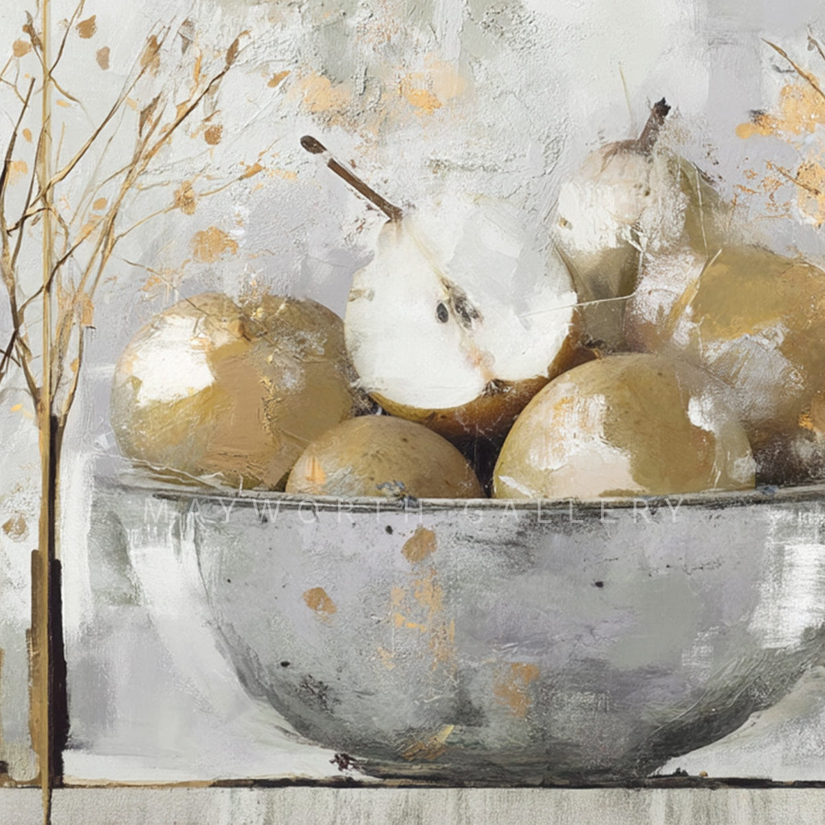 Golden Abstract Still Life Samsung Frame TV art — close-up square thumbnail with watermark